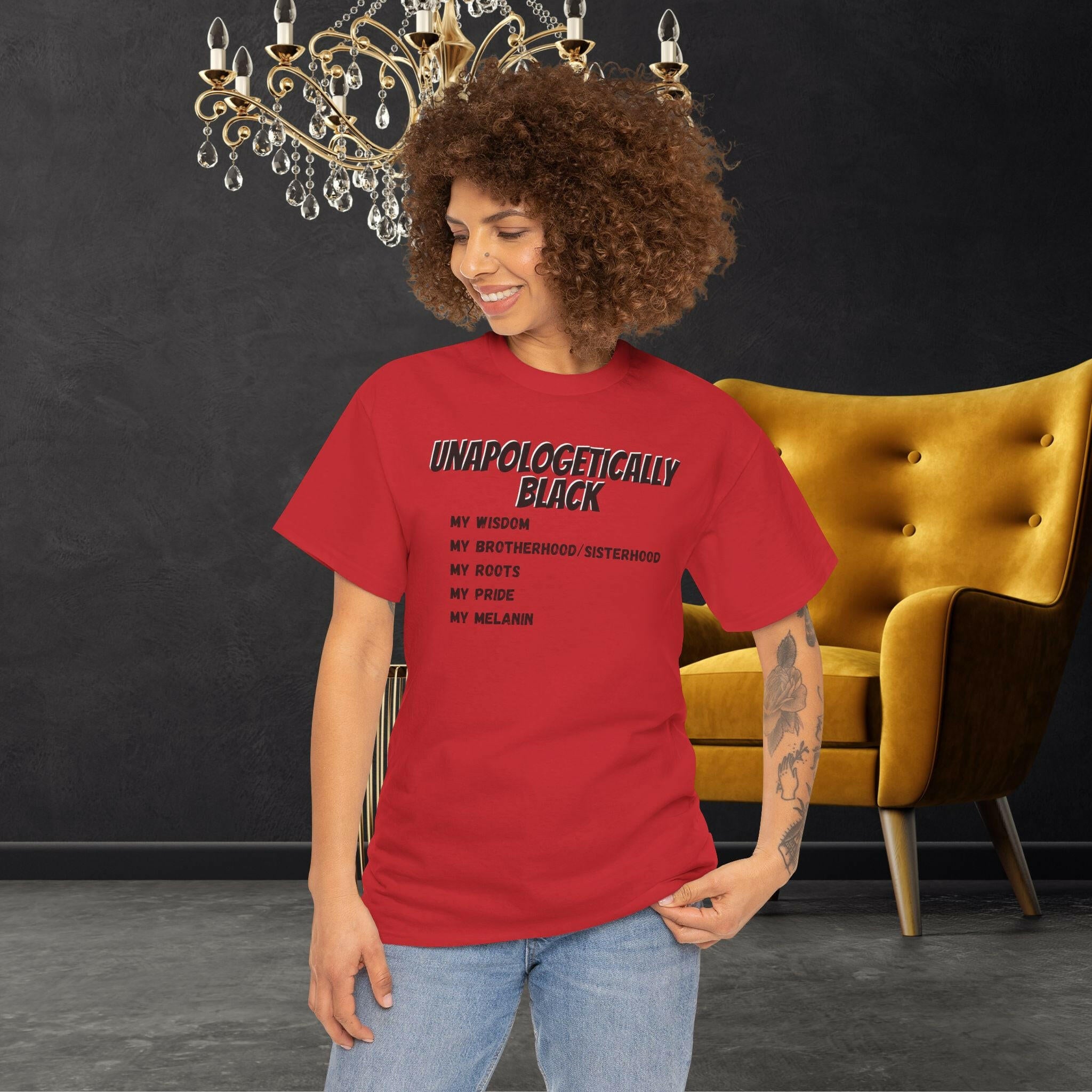 ‘Unapologetically Black' Women's Tee - MKCM Modern Designs