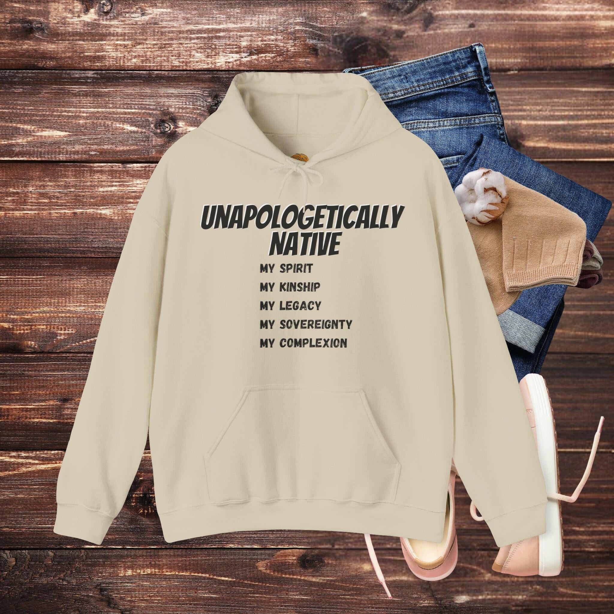 'Unapologetically NATIVE' Men's Hoodie - MKCM Modern Designs