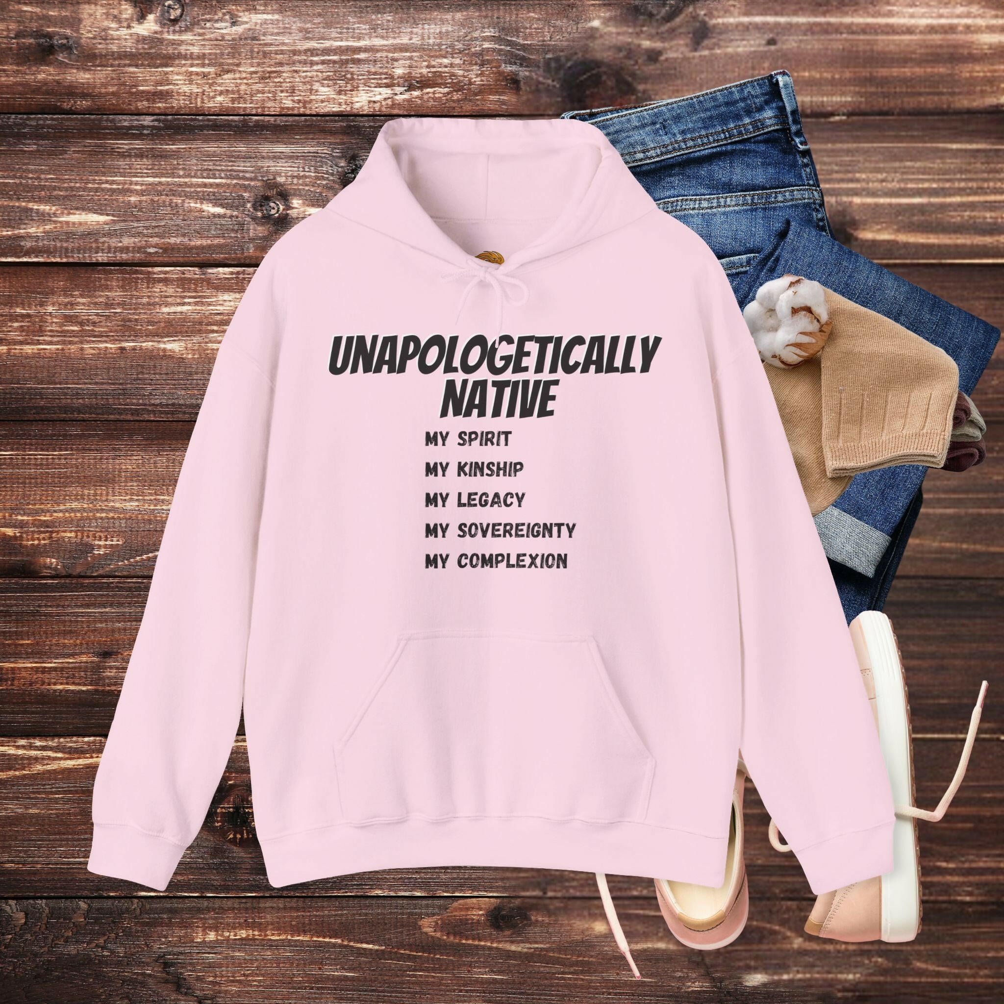 'Unapologetically NATIVE' Men's Hoodie - MKCM Modern Designs