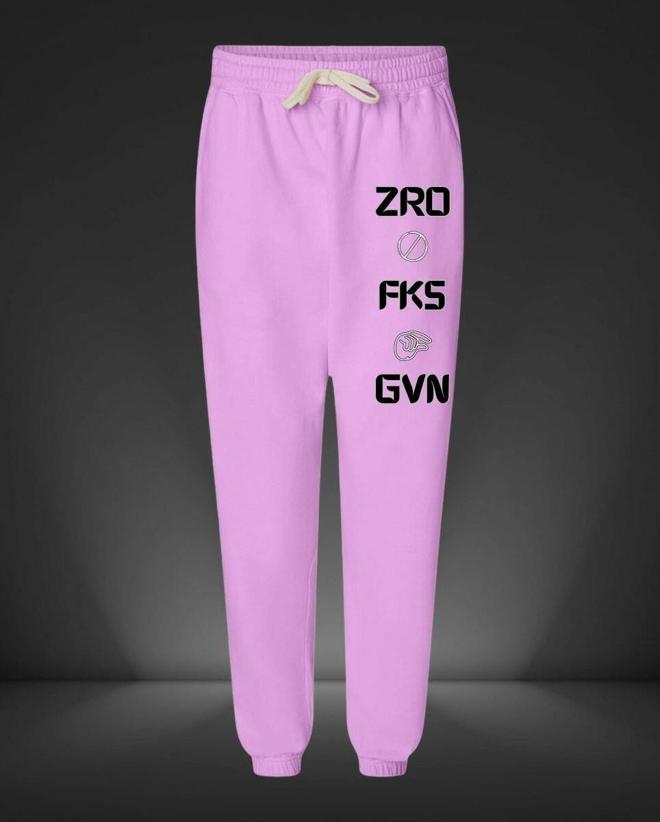 'Zero FKS Given' Fleece Joggers - MKCM Modern Designs