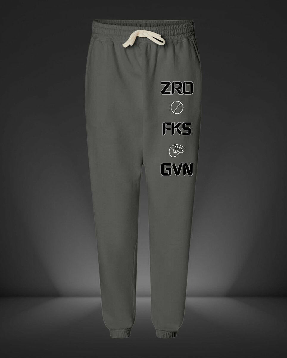 'Zero FKS Given' Fleece Joggers - MKCM Modern Designs