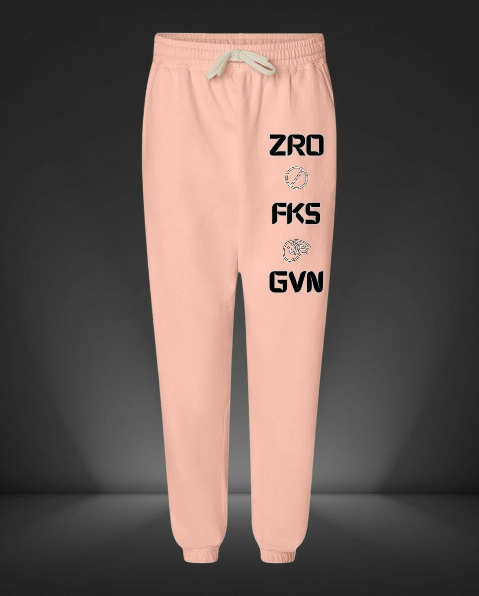 'Zero FKS Given' Fleece Joggers - MKCM Modern Designs