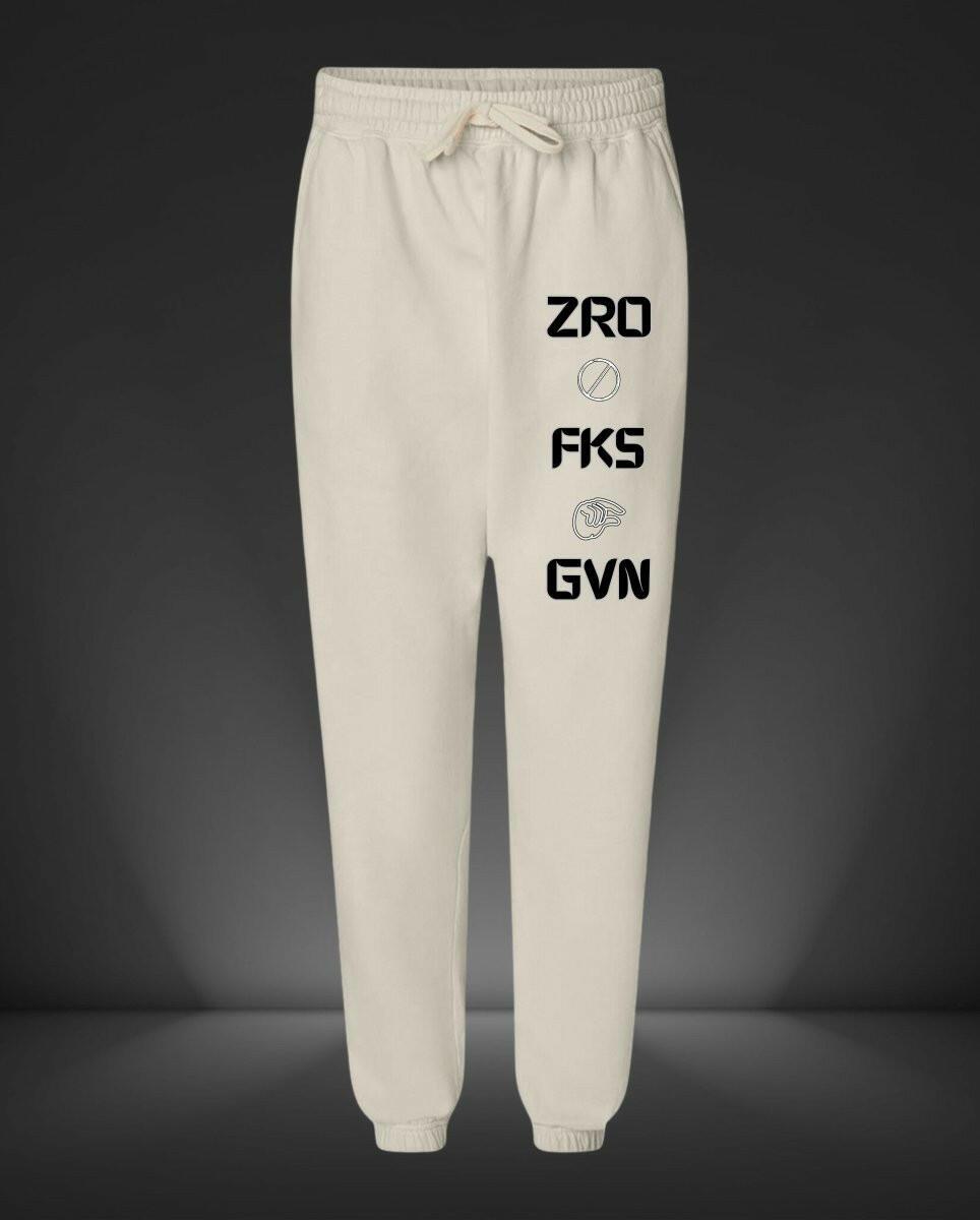 'Zero FKS Given' Fleece Joggers - MKCM Modern Designs