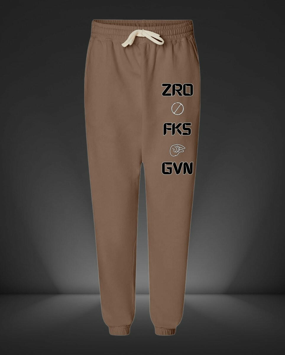 'Zero FKS Given' Fleece Joggers - MKCM Modern Designs